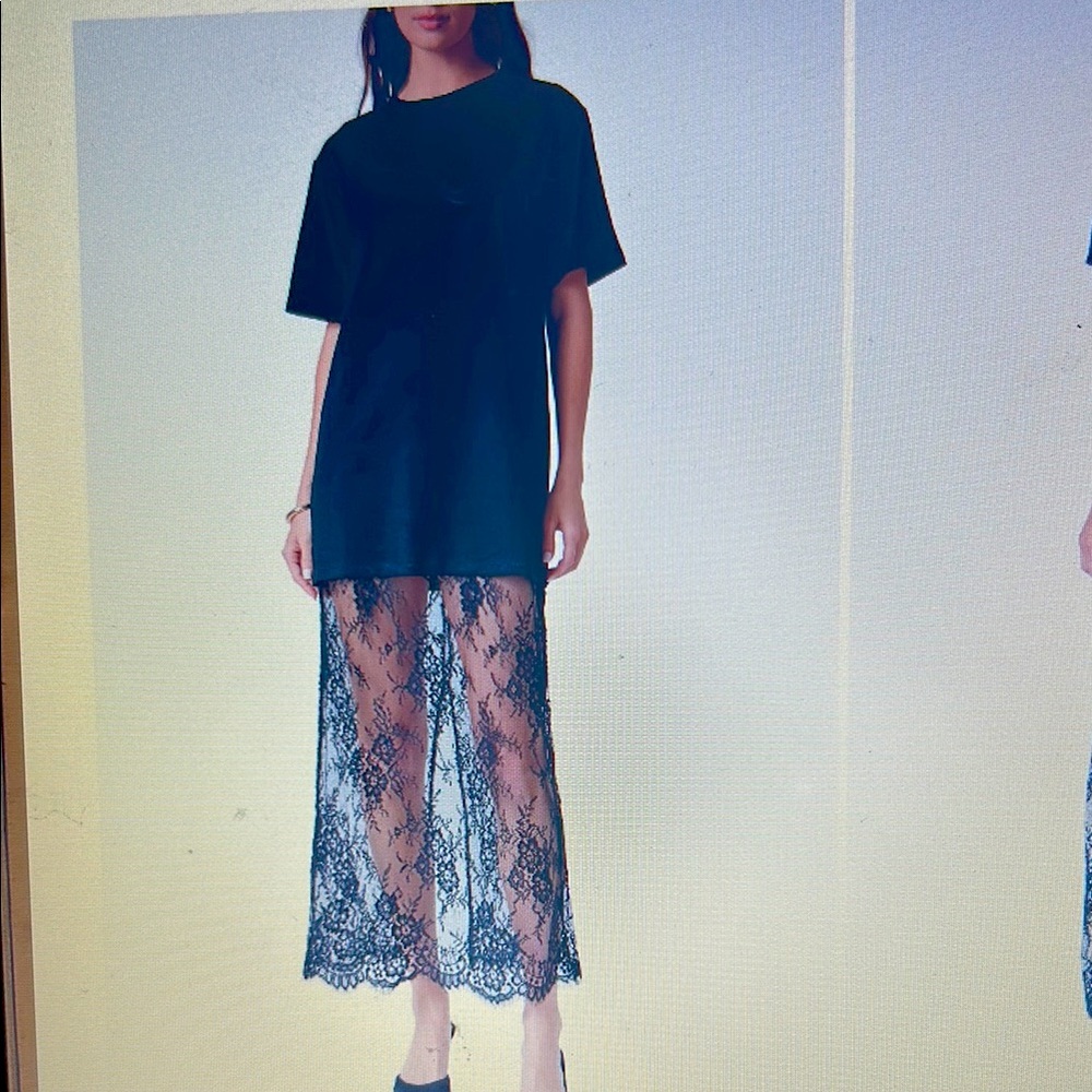 Wide Embroidered Black Net - Picture 4 of 6